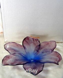Daum 3578-1 Amaryllis Bowl Brand New In Box Amethyst Flower Large Free Shipping
