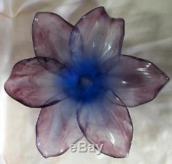 Daum 3578-1 Amaryllis Bowl Brand New In Box Amethyst Flower Large Free Shipping