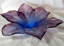 Daum 3578-1 Amaryllis Bowl Brand New In Box Amethyst Flower Large Free Shipping