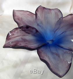 Daum 3578-1 Amaryllis Bowl Brand New In Box Amethyst Flower Large Free Shipping