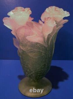 Daum Floral (Rose) 7 3/4 Vase w Daum Box