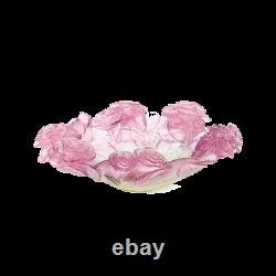 Daum Large Rose Bowl #01672 Retail $1,980 Pate de Verre French Crystal NEW