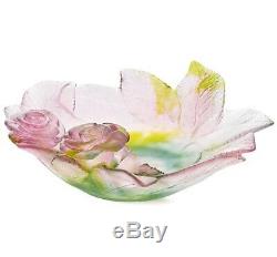 Daum Large Rose Ornamental Dish / Bowl Factory New