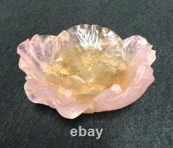 Daum Nancy Coupelle Pate De Verre Crystal Pink Flower Bowl