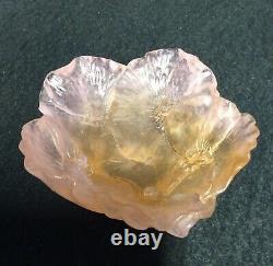 Daum Nancy Coupelle Pate De Verre Crystal Pink Flower Bowl