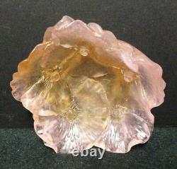 Daum Nancy Coupelle Pate De Verre Crystal Pink Flower Bowl