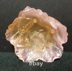 Daum Nancy Coupelle Pate De Verre Crystal Pink Flower Bowl