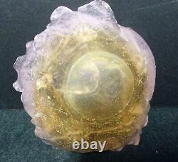 Daum Nancy Coupelle Pate De Verre Crystal Pink Flower Bowl