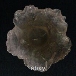 Daum Nancy Coupelle Pate De Verre Crystal Pink Flower Bowl