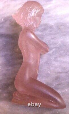 Daum Pate de Verre Rare Large Woman Nude Pink CECILE Lt Ed Sculpture Sheila Finn