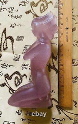 Daum Pate de Verre Rare Large Woman Nude Pink CECILE Lt Ed Sculpture Sheila Finn