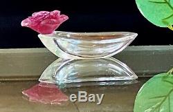 Daum Rose Passion Mini Coupelle Pate de Verre French Crystal NIB Retail $272