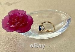 Daum Rose Passion Mini Coupelle Pate de Verre French Crystal NIB Retail $272