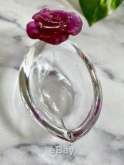 Daum Rose Passion Mini Coupelle Pate de Verre French Crystal NIB Retail $272