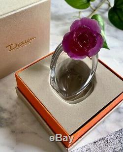 Daum Rose Passion Mini Coupelle Pate de Verre French Crystal NIB Retail $272