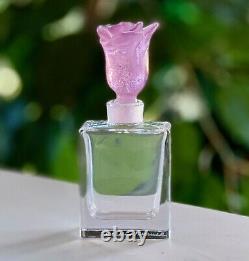 Daum Rose Perfume Bottle 3923/C New in Box 4.3 Tall Signed Pate de Verre