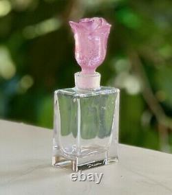 Daum Rose Perfume Bottle 3923/C New in Box 4.3 Tall Signed Pate de Verre