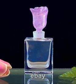 Daum Rose Perfume Bottle 3923/C New in Box 4.3 Tall Signed Pate de Verre