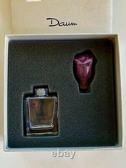 Daum Rose Perfume Bottle 3923/C New in Box 4.3 Tall Signed Pate de Verre