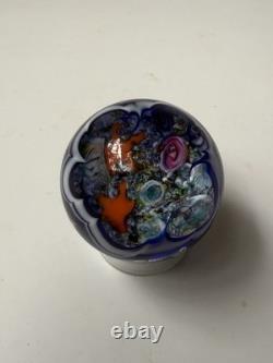 David Salazar Signed Art Glass Paperweight Ocean Coral Reef Starfish Millefiori