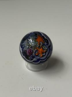David Salazar Signed Art Glass Paperweight Ocean Coral Reef Starfish Millefiori