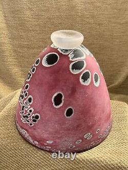 Denby Glass British Art Studio Vase Large 7.5 Tall Matt Pink Signed Bowl