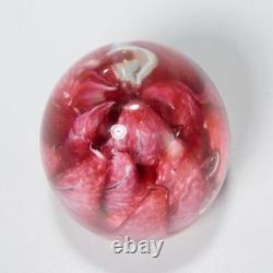 Don Bagwell Pink Coral Art Glass Egg Paperweight 2.75h 2.25dia