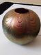 Donald Carlson Art Glass Vase Signed Dated Iridescent Gold & Pink RARE FREEPOST