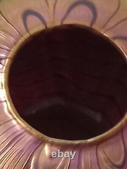 Donald Carlson Art Glass Vase Signed Dated Iridescent Gold & Pink RARE FREEPOST