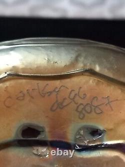 Donald Carlson Art Glass Vase Signed Dated Iridescent Gold & Pink RARE FREEPOST