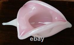 Dove Pink Art Glass Bird Rose Crystal Figurine Vase