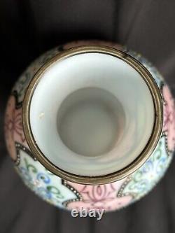 ENAMEL GLASS VASE MOROCCAN THOMAS WEBB TAPESTRY Gilded Floral Vase, 19th