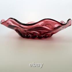 EXBOR PAVEL HLAVA Czechoslovakia Bohemia Crystal Art Glass Bowl Vase MCM