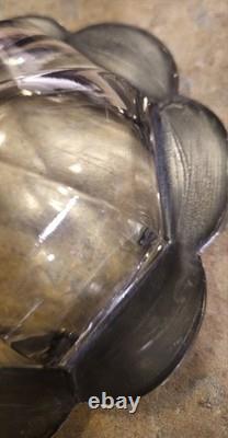 Early 20th Century English Art Glass Victorian Pink Roses Serving Compote Tazza Early 20th Century English Art Glass Victorian Pink Roses Serving Compote Tazza