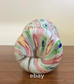 Early 20th Century Two Handled Vase Fratelli Toso Murano Pink White Green 15cm