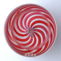 Elegant, Antique Clichy Pink-white Swirl Millefiori Glass Paperweight