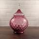 Empoli Italian Art Glass Pink Circus Tent Lidded Apothecary Jar