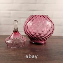 Empoli Italian Art Glass Pink Circus Tent Lidded Apothecary Jar