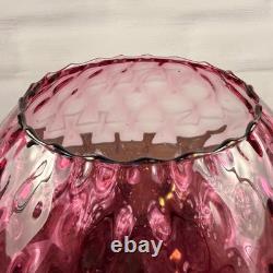 Empoli Italian Art Glass Pink Circus Tent Lidded Apothecary Jar