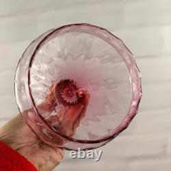 Empoli Italian Art Glass Pink Circus Tent Lidded Apothecary Jar