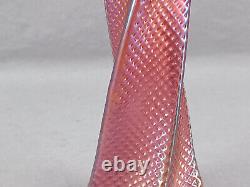 Ernst Steinwald Bohemian Diamond Martele Cranberry Iridescent Twist Form Vase