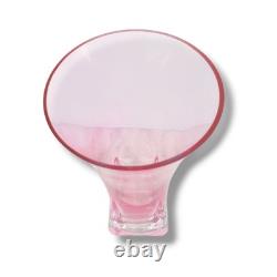 Excellent Condition Stylish Vintage Pink Art Glass 9 Flower Vase