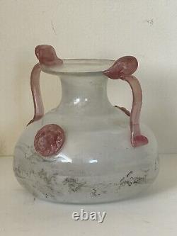 Exquisite Antique Italian A Scavo Seguso Murano Art Glass Vase Old Vintage Italy