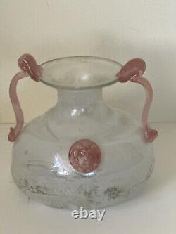 Exquisite Antique Italian A Scavo Seguso Murano Art Glass Vase Old Vintage Italy