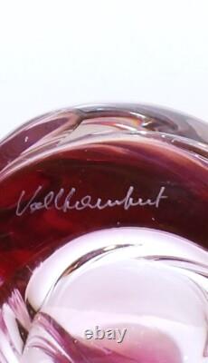 Exquisite Vintage Val Saint Lambert Belgium Art Glass Cranberry/pink 8 Vase