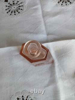 FABULOUS ART DECO BOHEMIAN PINK GLASS SCENT BOTTLE Just Beautiful