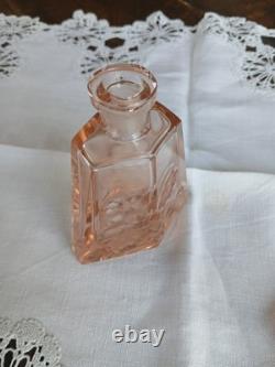FABULOUS ART DECO BOHEMIAN PINK GLASS SCENT BOTTLE Just Beautiful