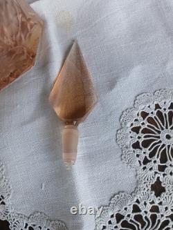 FABULOUS ART DECO BOHEMIAN PINK GLASS SCENT BOTTLE Just Beautiful