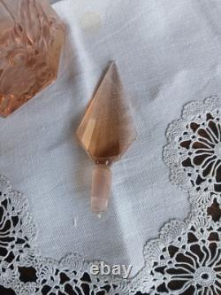 FABULOUS ART DECO BOHEMIAN PINK GLASS SCENT BOTTLE Just Beautiful