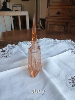 FABULOUS ART DECO BOHEMIAN PINK GLASS SCENT BOTTLE Just Beautiful